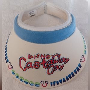 NWOT DISNEY'S Castaway Cay Terry Cloth Lined Clip Closure Visor OSFA Made In USA